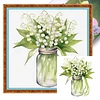 Flowers Full 18CT 2 Strands DIY Stamped Cross Stitch Kits for Beginners Adults Home Wall Decor Cross Stitch Art and Crafts Kits 25x25cm