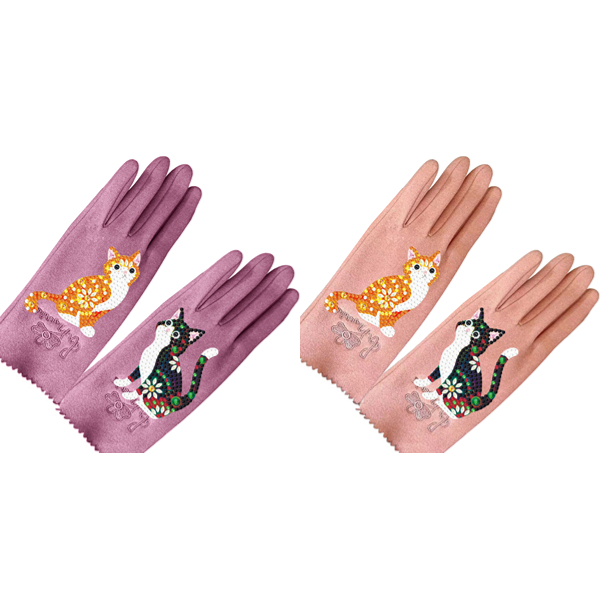 

1 Pair Eiffel Tower Winter Gloves - 5D DIY Craft Fashion Accessories (Need help with irons), Pink, 501 Original