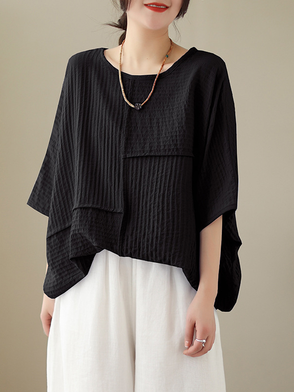 Loose Short Sleeve Cotton Linen T-shirt