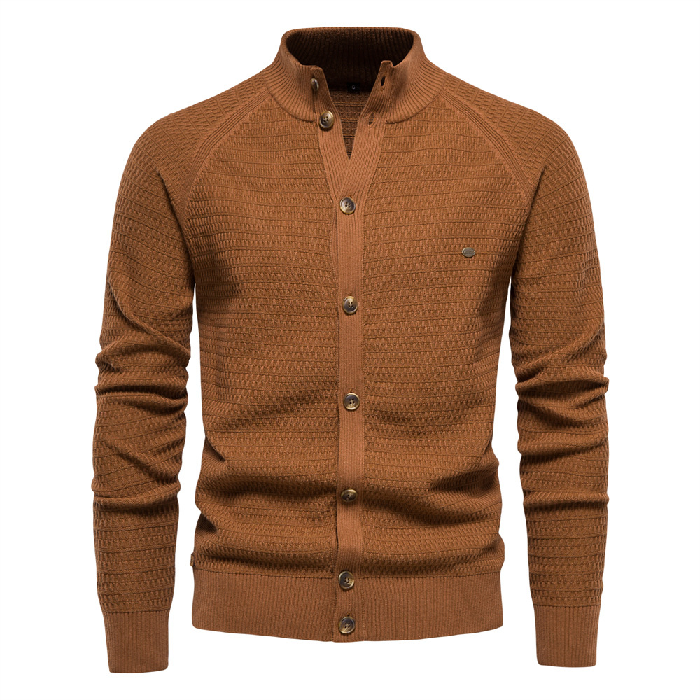 Men's Casual Solid Color Cardigan Sweater – 7catbox