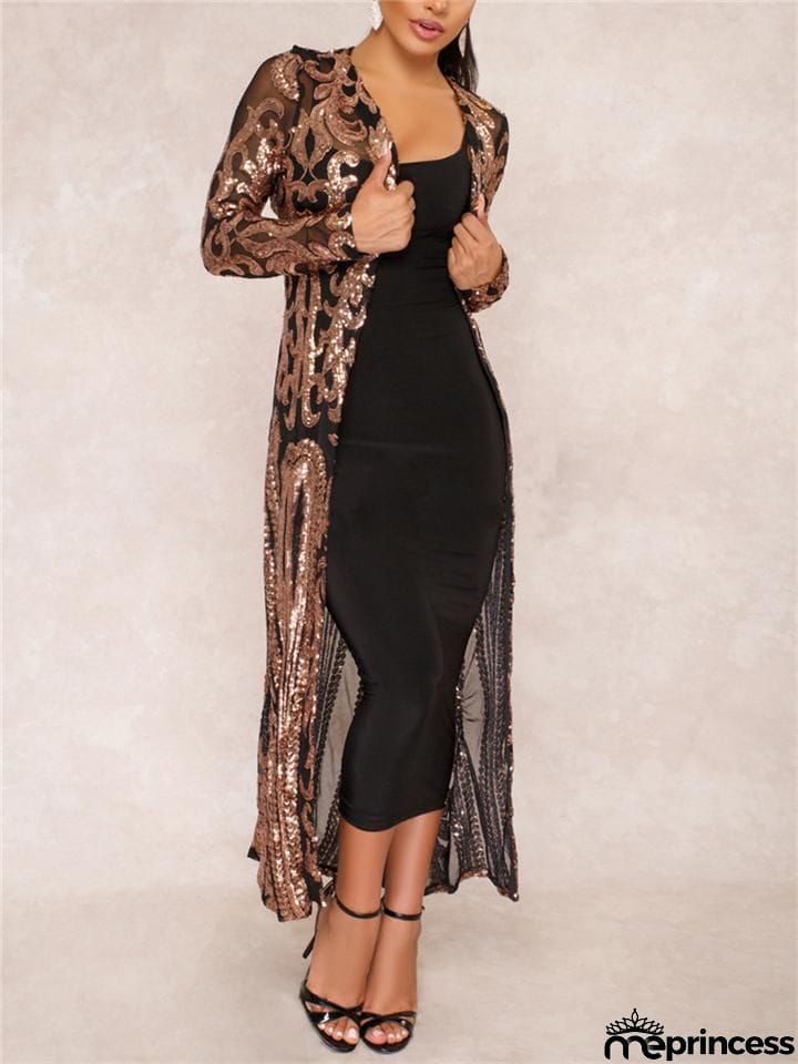 Vintage Style Sequined Gatsby Robe Dress