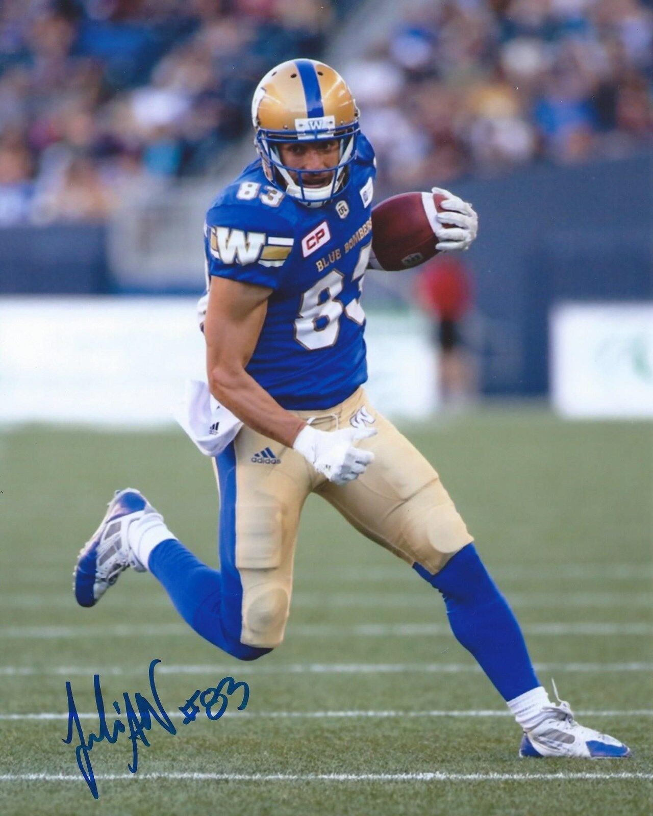 Julian Feoli-Gudino Signed 8x10 Photo Poster painting Winnipeg Blue Bombers Autographed COA