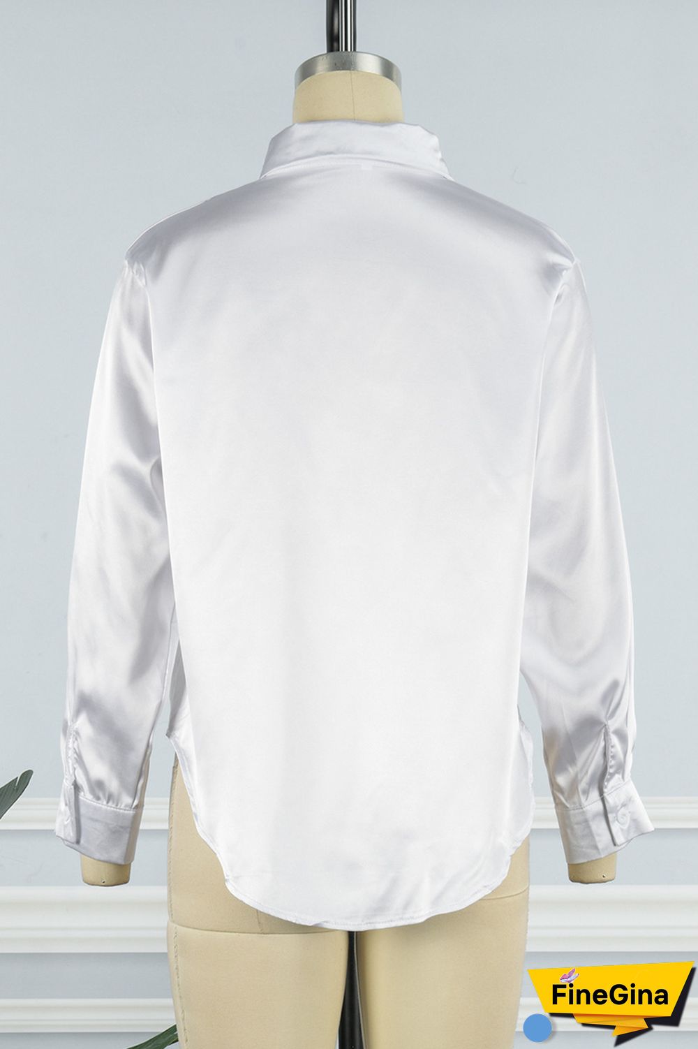 Green Casual Solid Basic Shirt Collar Tops