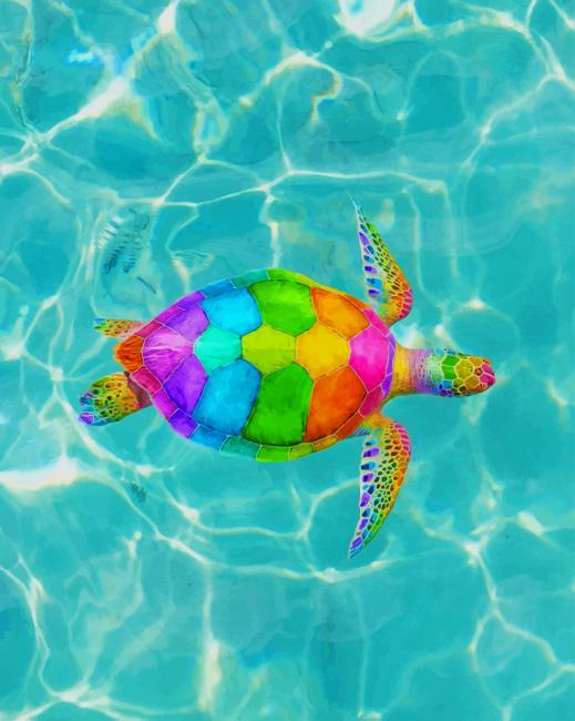 

Rainbow Sea Turtle – Paint By Numbers - 40*50CM, 501 Original