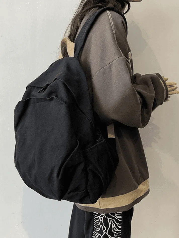 Brownm Vintage Wash College School Backpack
