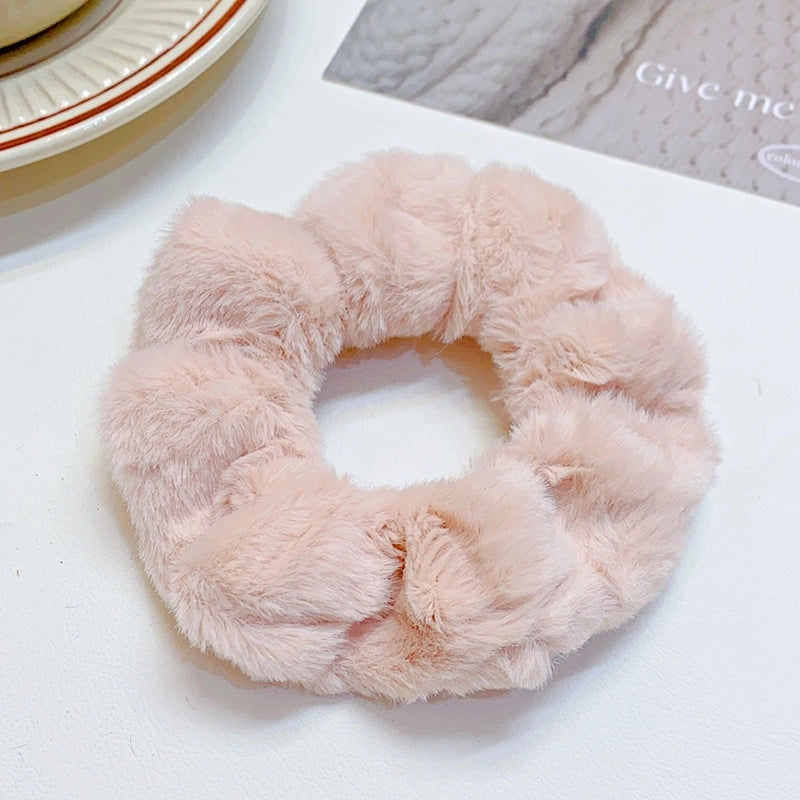 Women’s Pastoral Solid Color Commute Solid Color Flannel Hair Tie