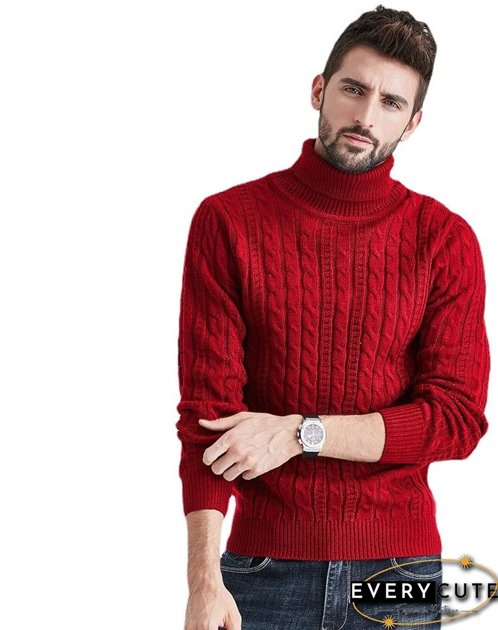 High Collar Joker Men's Sweater