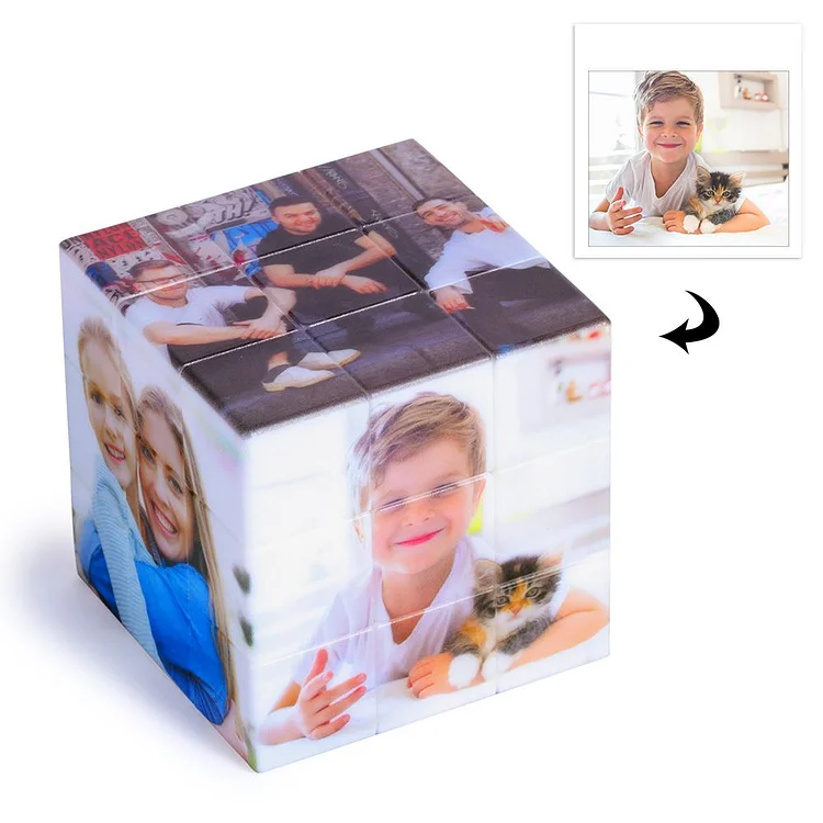 Cubo de Rubik multifoto personalizado 3x3x3 no poroso Tu Propia Familia Juegos para Niños Adultos 6 fotos