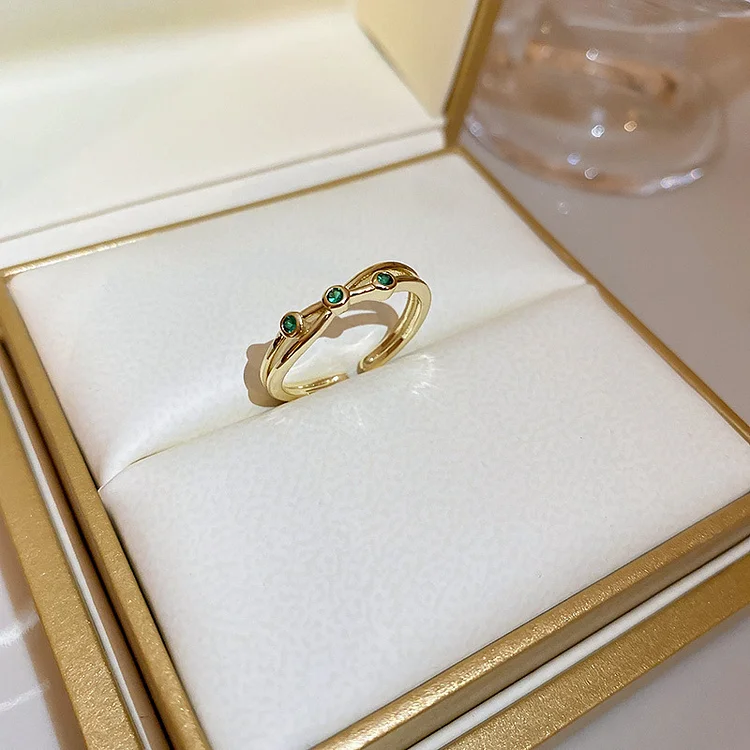 Opal Pearl Diamond Heart Flower Adjustable Ring KERENTILA