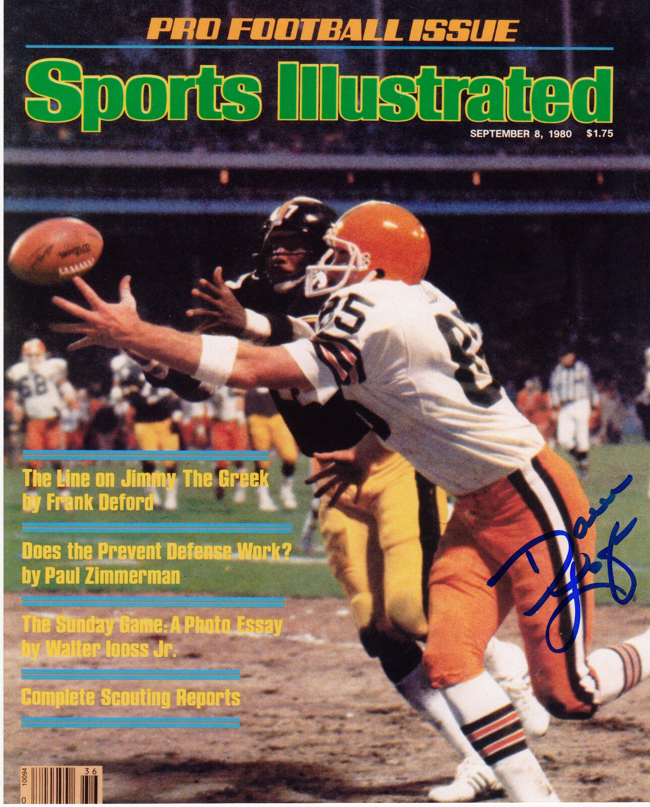 DAVE LOGAN CLEVELAND BROWNS SPORTS ILLUSTRATED SIGNED 8x10