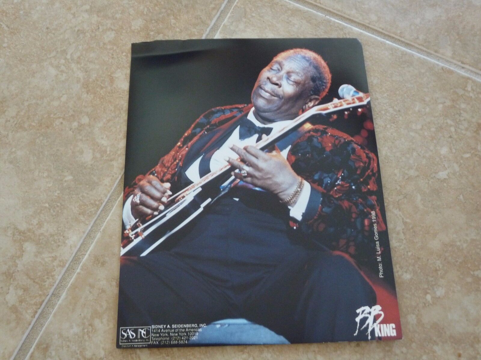 BB King Blues Guitar Live 8x10 1998 OFFICIAL Concert Merch Booth Photo Poster painting #1 READ