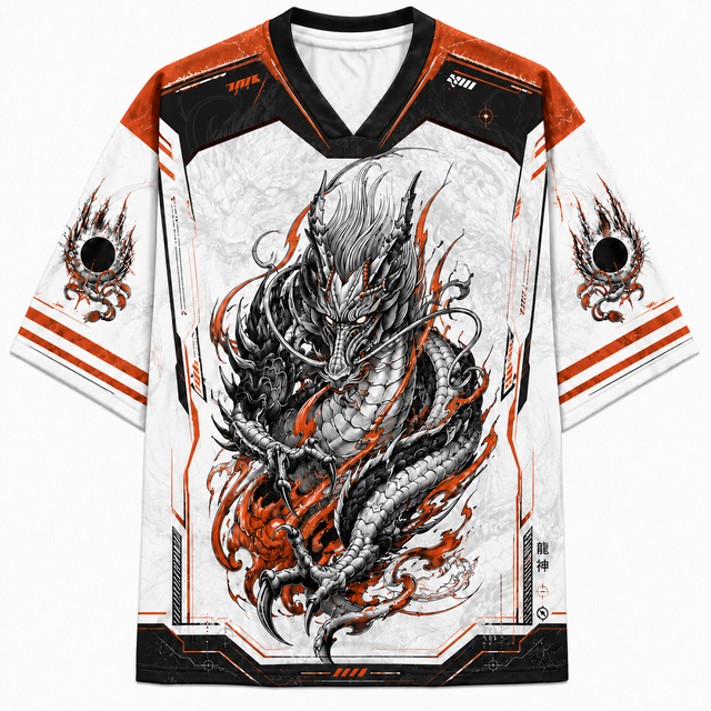 Techwear Flame Dragon Short Sleeve Jersey