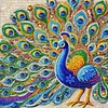Framed Diamond Painting - Special Shaped - Peacock (25x25cm)