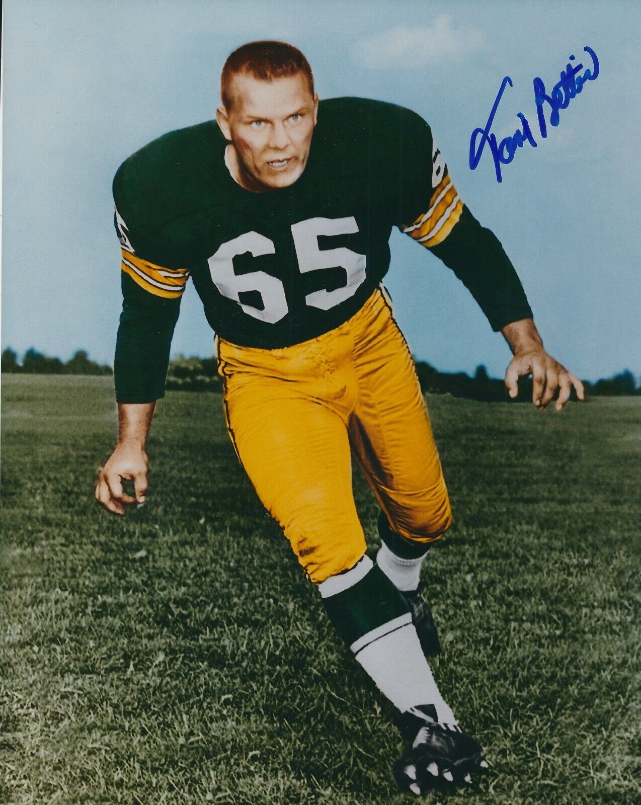 Autographed TOM BETTIS Green Bay Packers 8x10 Photo Poster painting w/COA