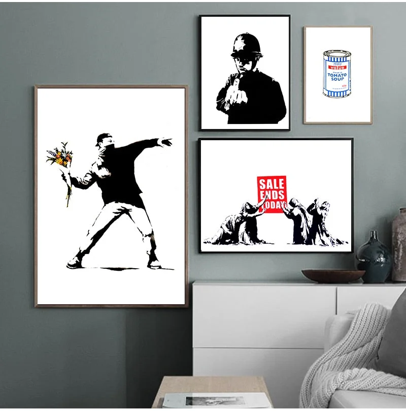 Banksy Canvas Art Print Wall Art Canvas Painting Nordic s And Prints Wall Pictures For Living Room Abstract Cuadros Decor