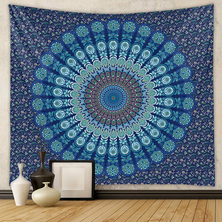 Olivenorma Mandala Peacock Pattern Tapestry
