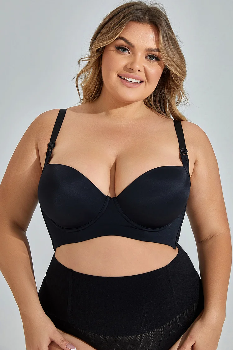 Xpluswear Design Plus Size Black Casual Asymmetrical Bra Tube Top