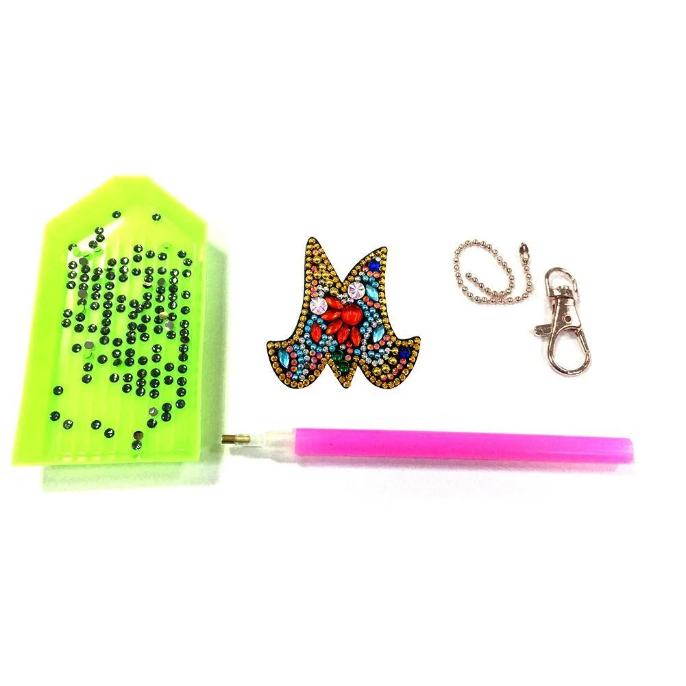 DIY Key Chain Diamond Painting Letters Women Girl Bag Keyring Pendant Gift