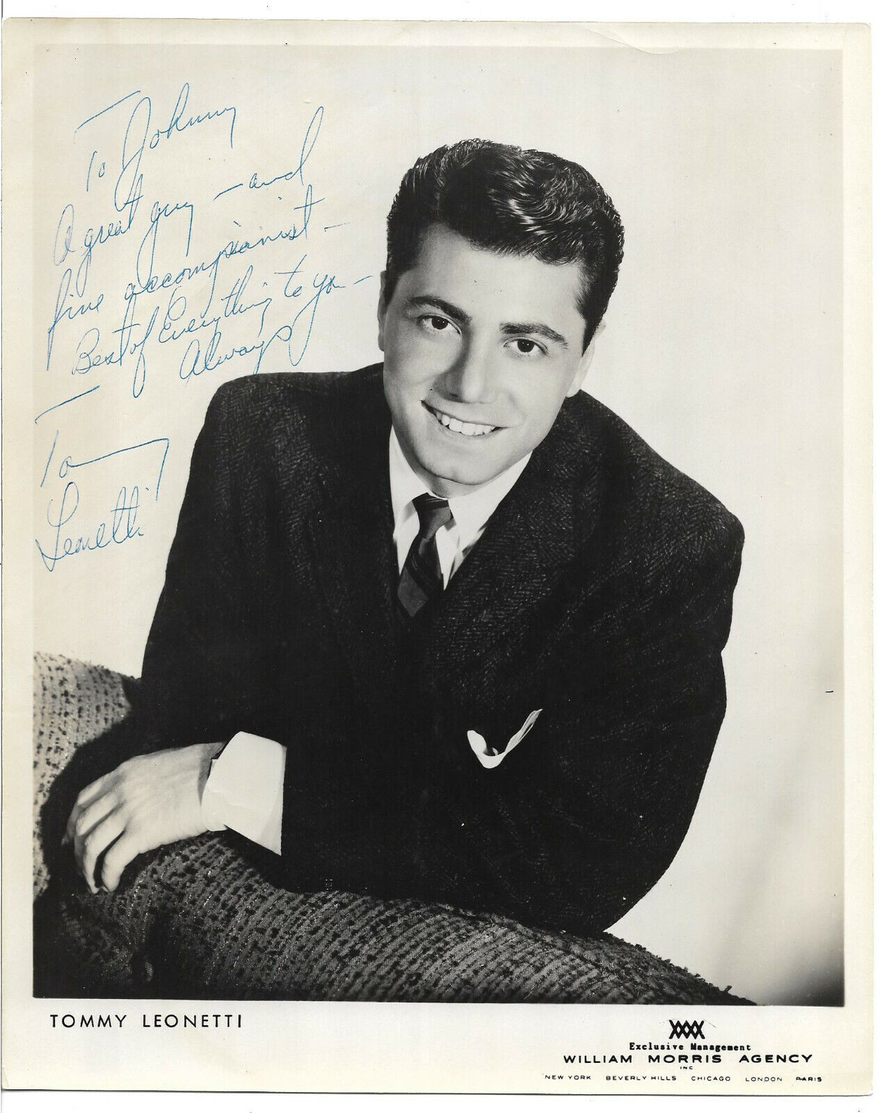 Tommy Leonetti Authentic Signed 8x10 Vintage Photo Poster painting Autographed