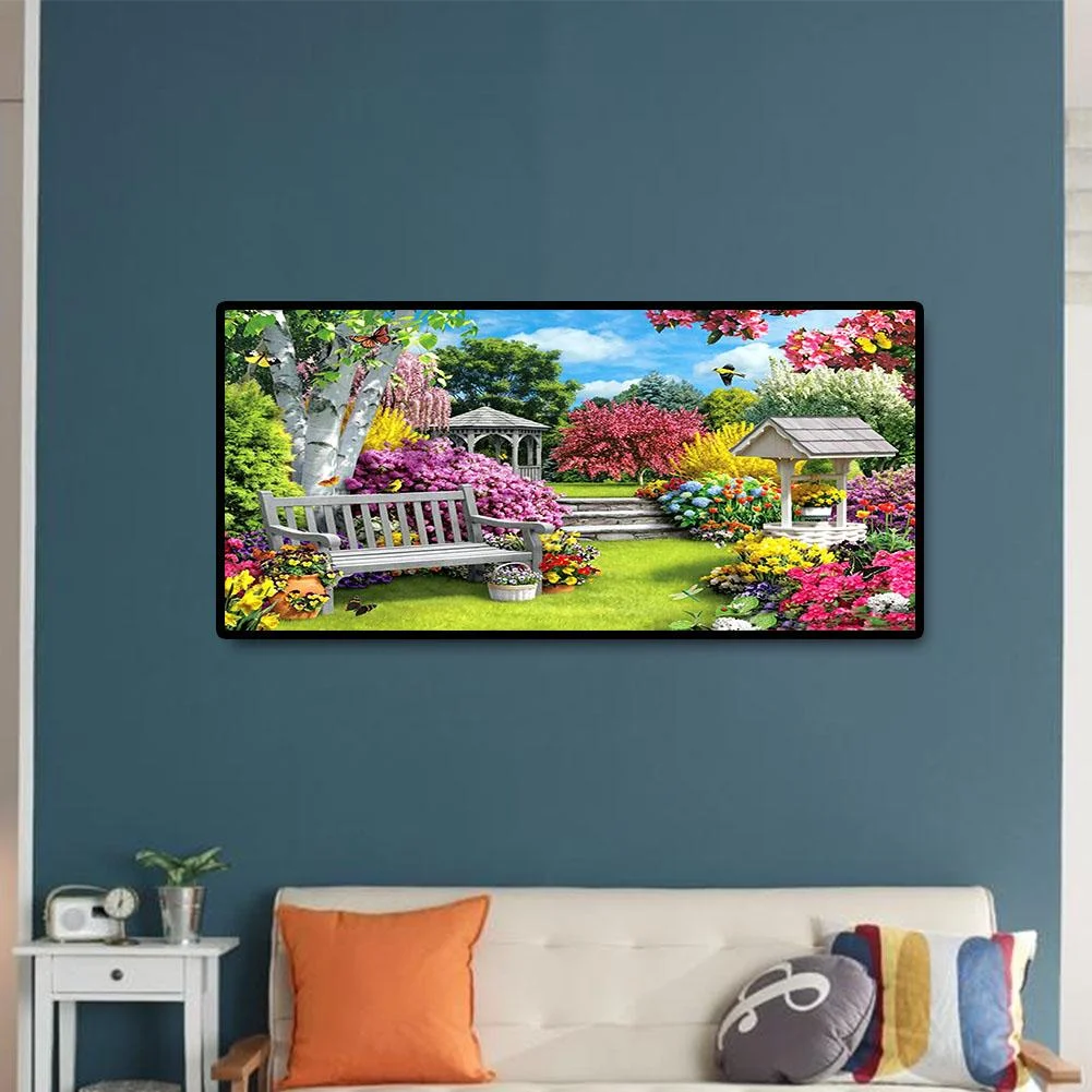 Diamond Painting - Full Round Drill - Beautiful Garden(80*40cm)