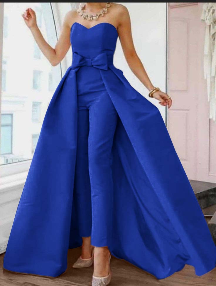 Hidais Stuning Pink Sweetheart Sleeveless Strapless High Waist jumpsuit 