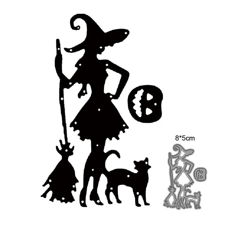 2021 New Cutting Metal Dies For Halloween Witch Cat Do It Yourself Stamps Card Gift Decoration Paper Craft Supplies