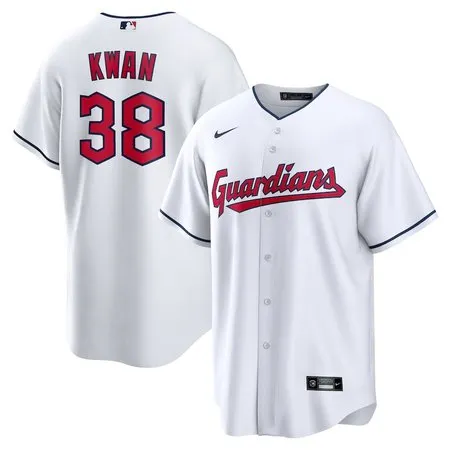Men's Cleveland Guardians #38 Steven Kwan  White Home Replica Jersey