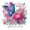 (US Local)Acrylic Special Shaped Butterfly Flower 5D DIY Diamond Painting Tabletop Decor