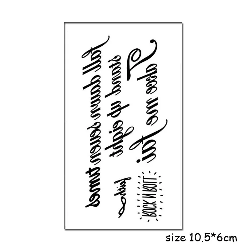 Temporary Tattoo Stickers Sexy Cross English Alphabet Line Fake Tatto Waterproof Tatoo Hand Leg Belly Small Size for Women Men