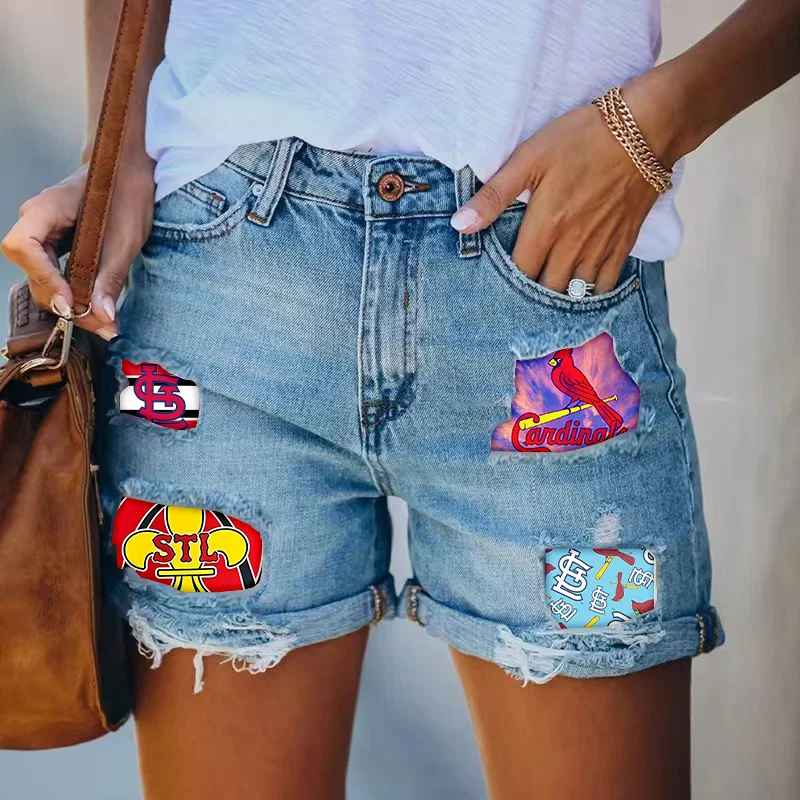 St. Louis Cardinals Distressed Cutoff Denim Shorts - Women