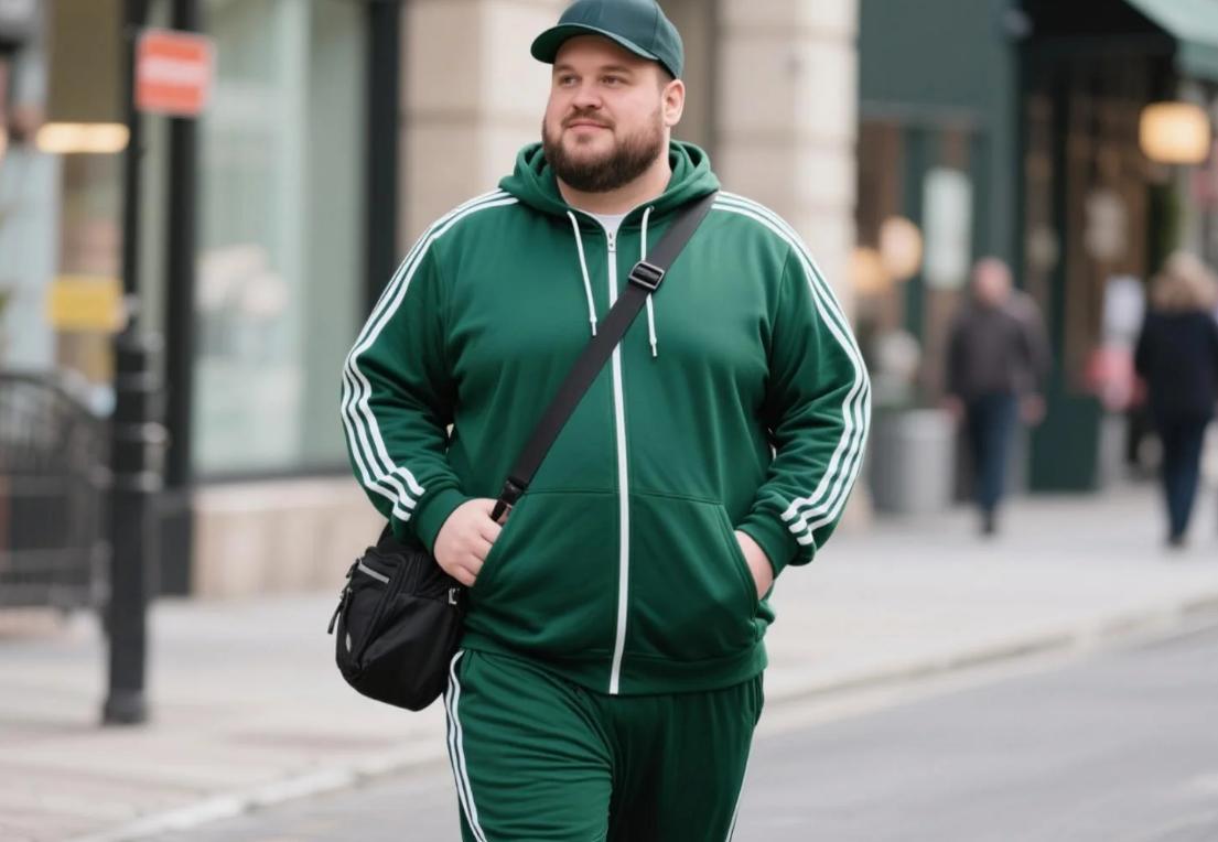 solid color hoodie set for big men