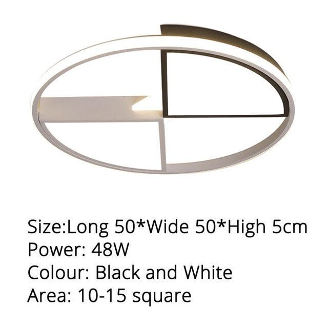 Round White Black LED Ceiling Lights Modern Ceiling Mounted Lamps For Bedroom Luminaire Indoor Rooms Lamp