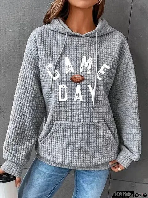 Full Size GAME DAY Graphic Drawstring Hoodie