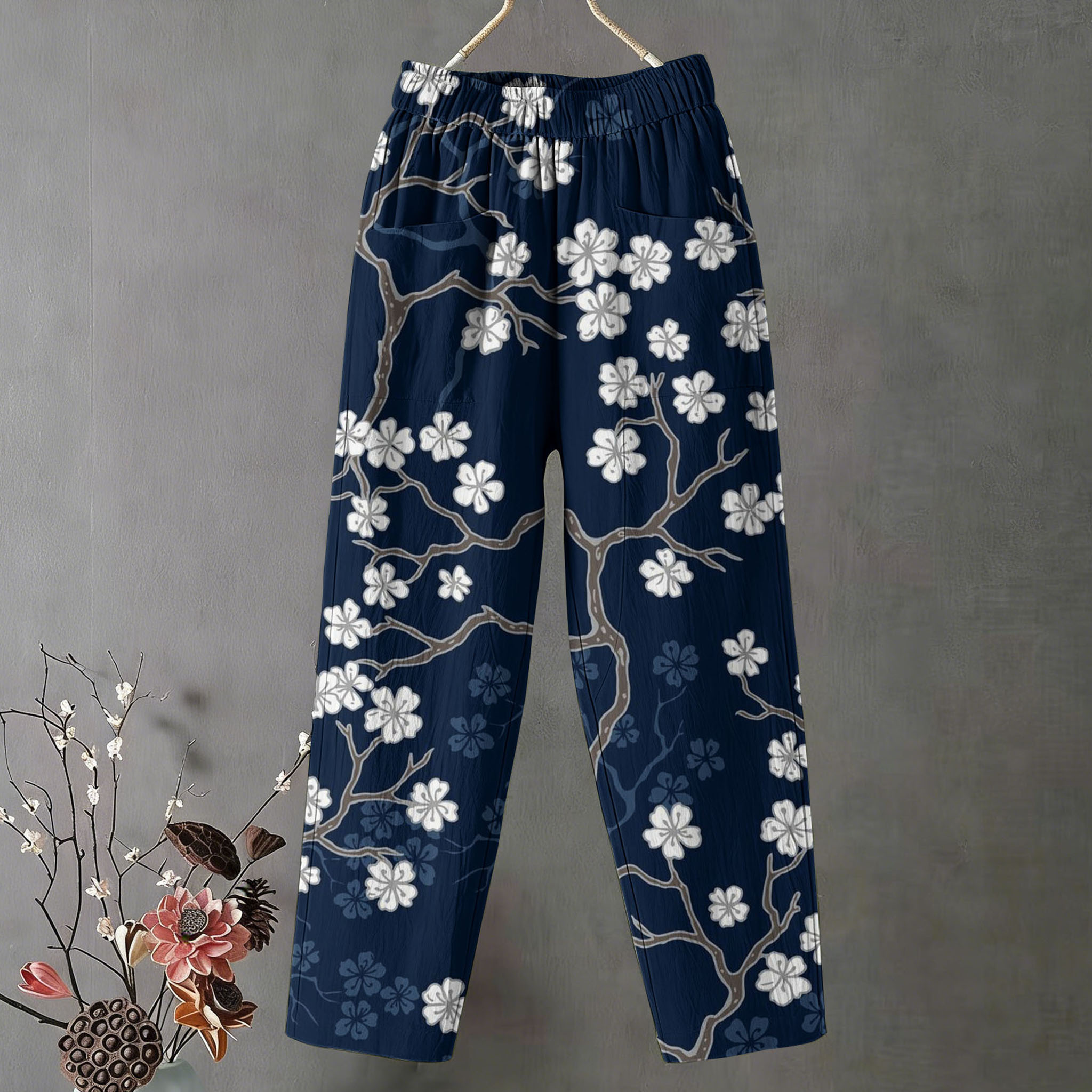 Casual Japanese Floral Print Retro Pants wearshes