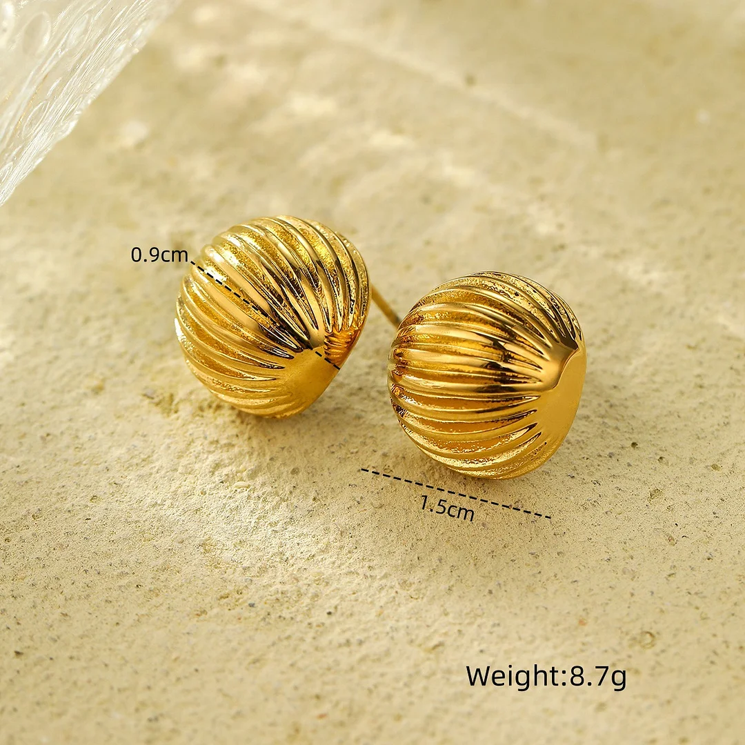 Circular stripes Titanium Steel Earrings