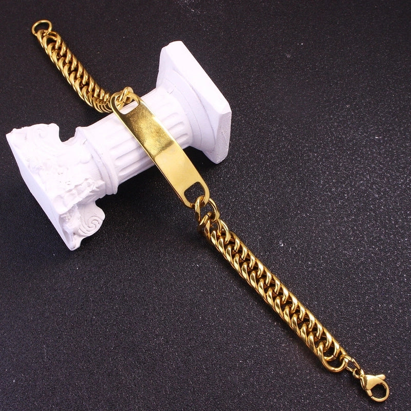 Hip-Hop Solid Color 304 Stainless Steel Plating Unisex Bracelets