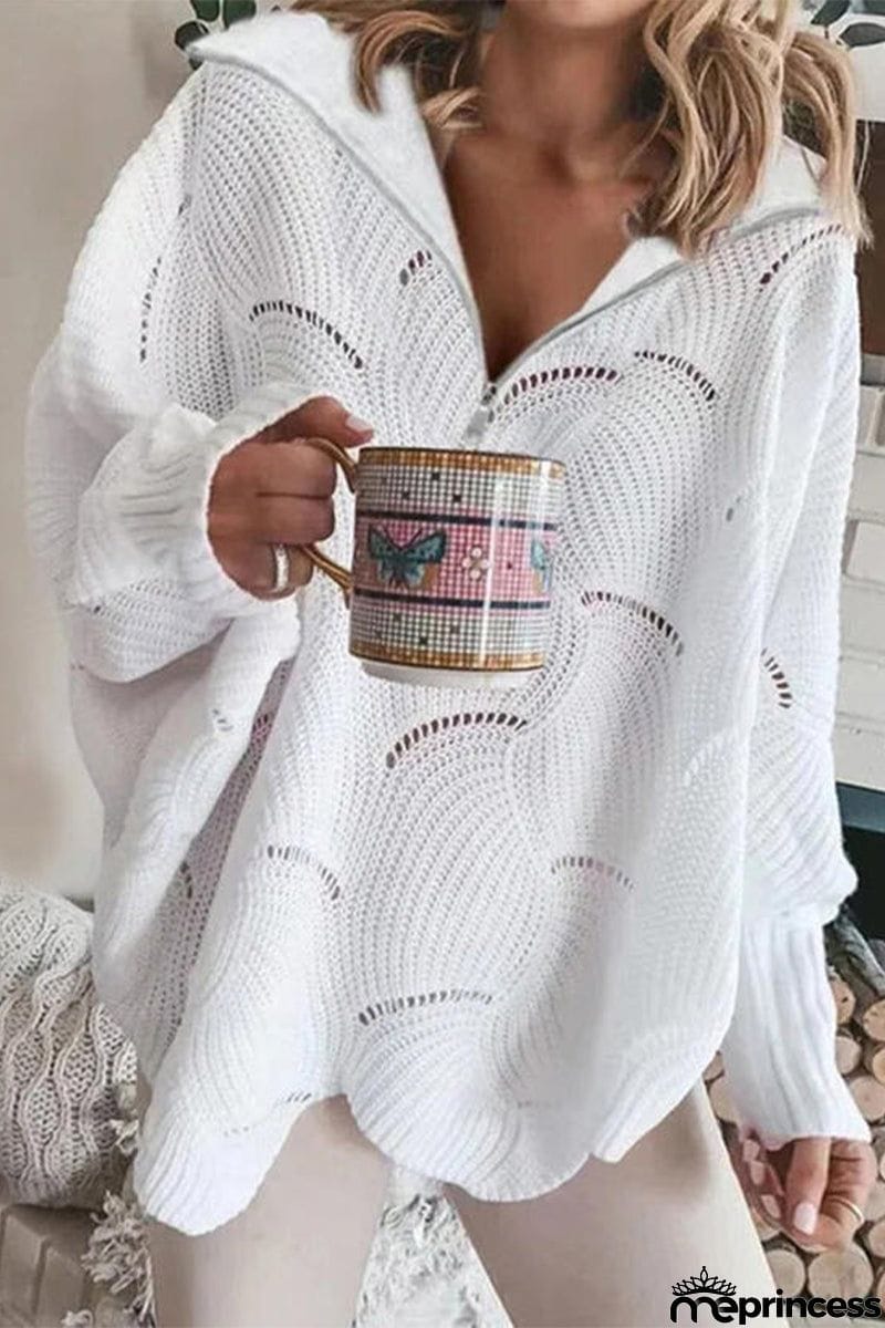 Casual Street Solid Zipper V Neck Tops