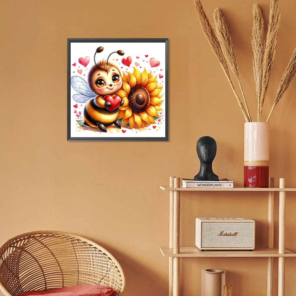 Diamond Painting - Full Round Drill - Cute Bee(Canvas|30*30cm)