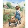 Boy Golden Retriever-11CT Stamped Cross Stitch 40*50cm/15.75*19.69in tapestrymarket