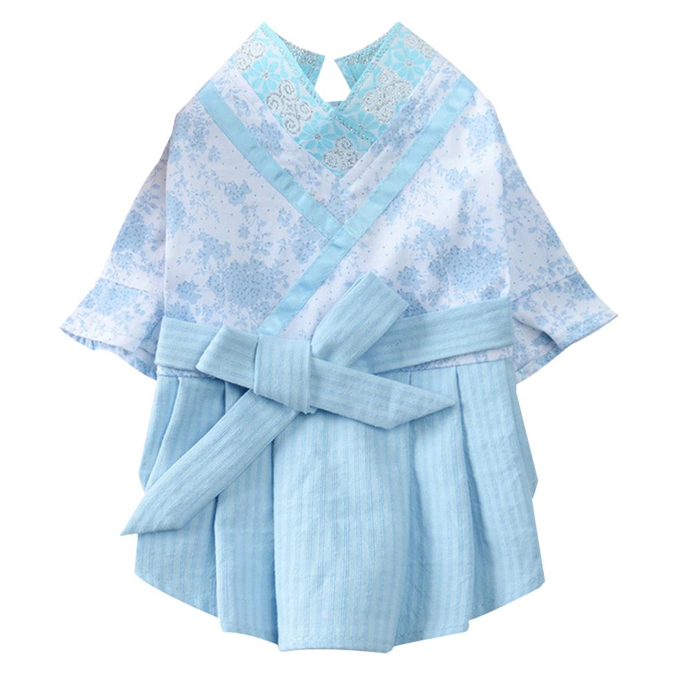 

Chinese Style Spring Summer Bowknot Cotton Pet Dog Clothes Puppy Dog Dress, Blue, 501 Original