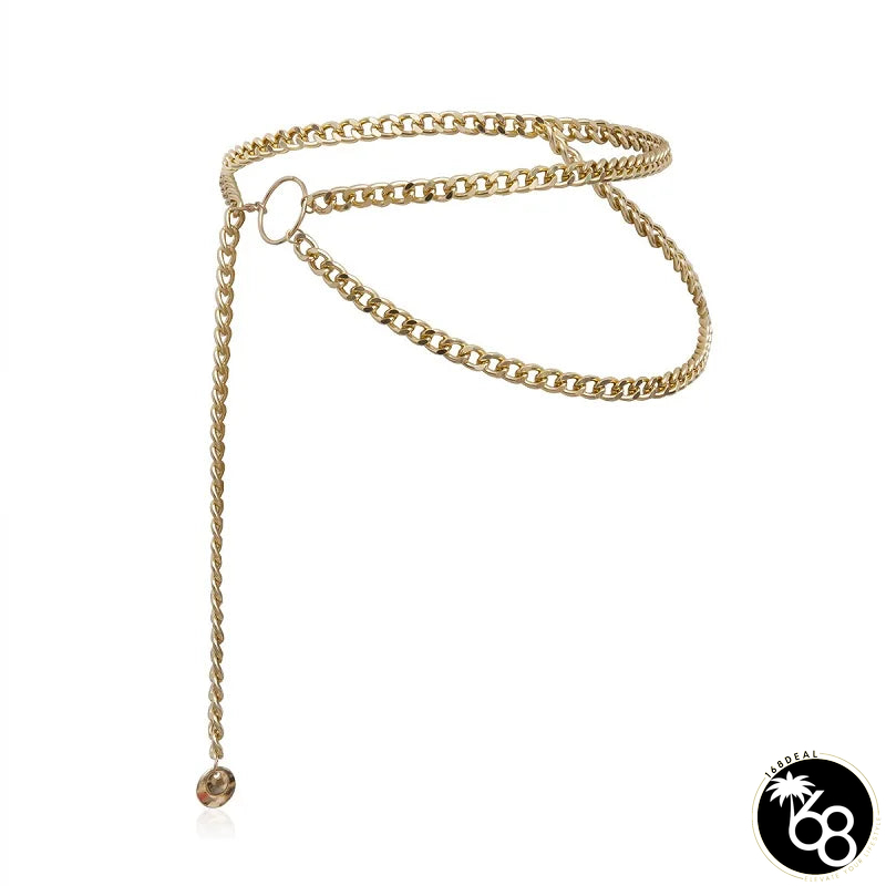 Women's Metal Adjustable Round Shaped Luxury Chain Belts | 168DEAL