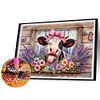 Vache de ferme r&eacute;tro - perceuse ronde peinture diamant - 50*40cm