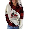 Christmas Hooded Printed Sweatshirt With Pockets