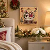 (20x20cm)mas Snow Globe DIY Pearl Painting Art With Inner Wooden Framed Kit