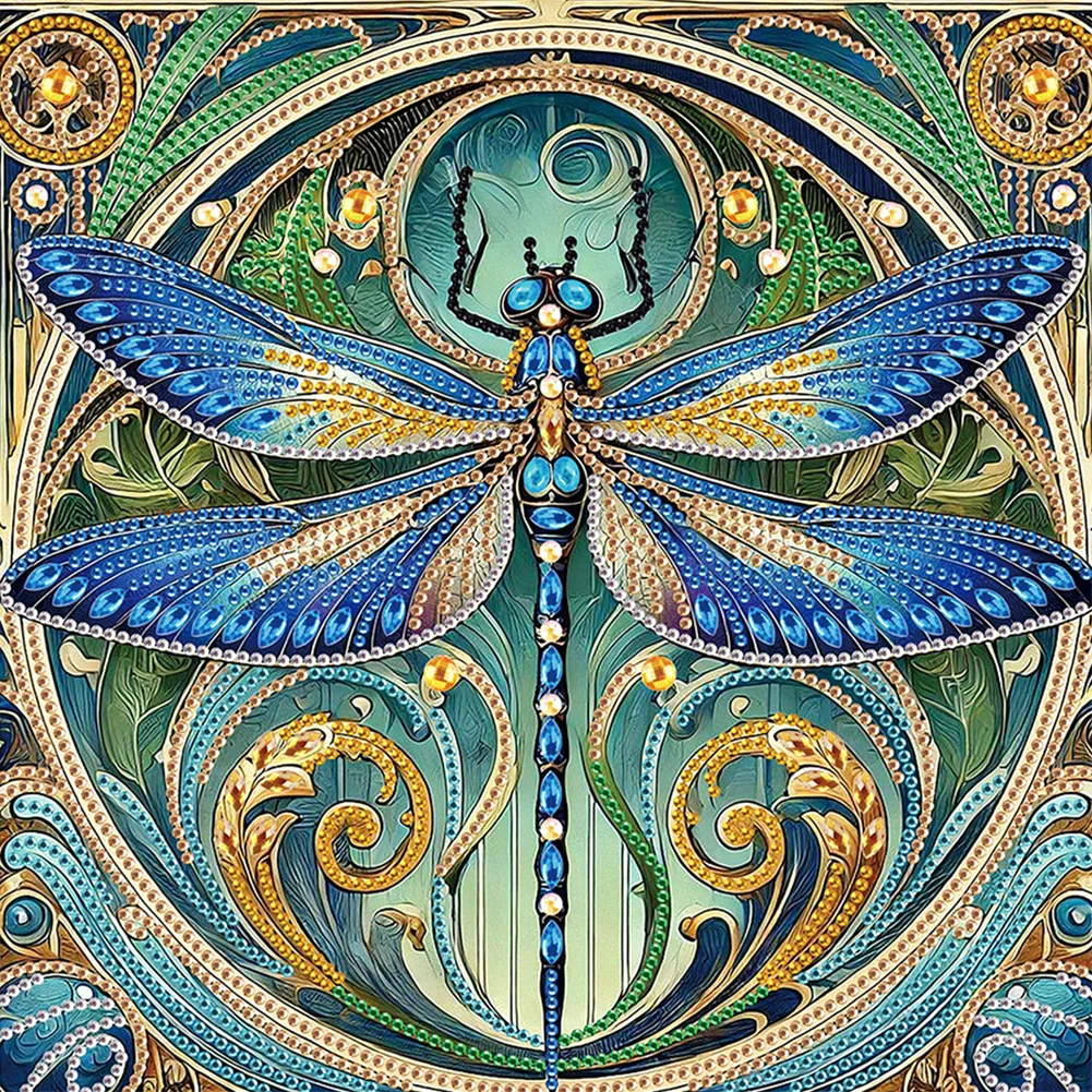 Diamond Painting - Partial Special Shaped Drill - Dragonfly(Canvas|30*30cm)