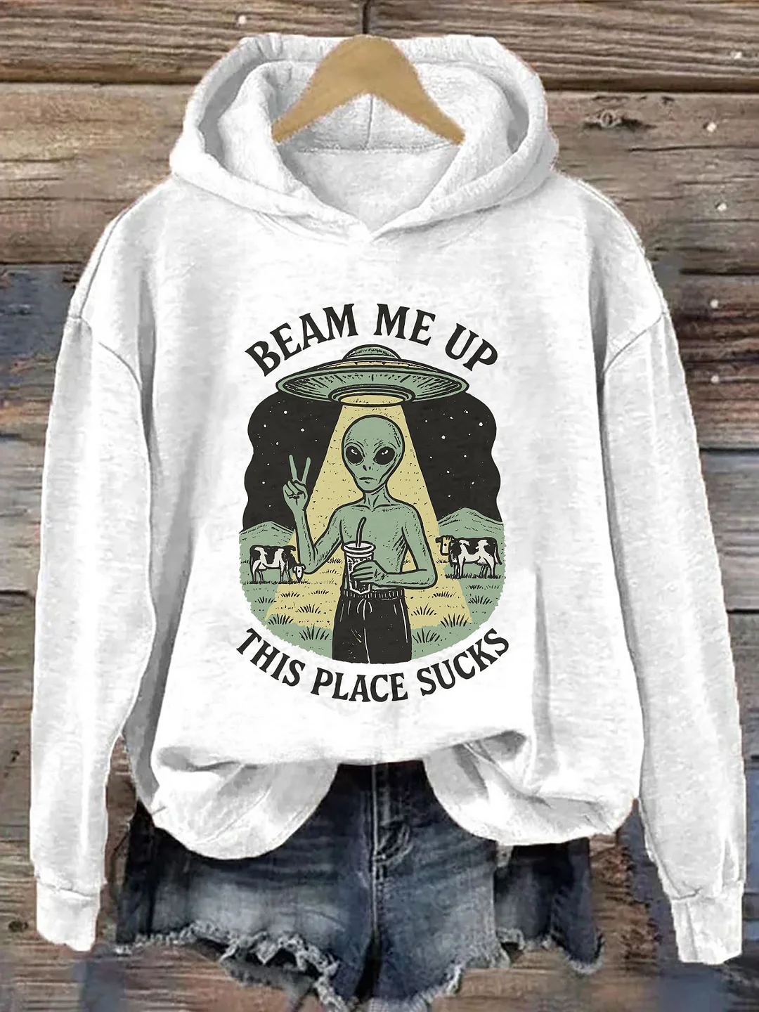 Beam Me Up This Place Sucks Hoodie