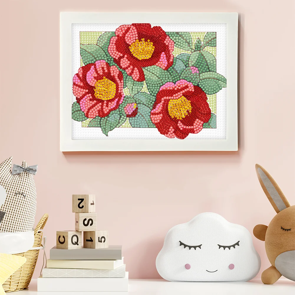 DIY Flower Full Drill Diamond Painting for Beginners(Canvas|15*20cm)【with Plastic Frame】