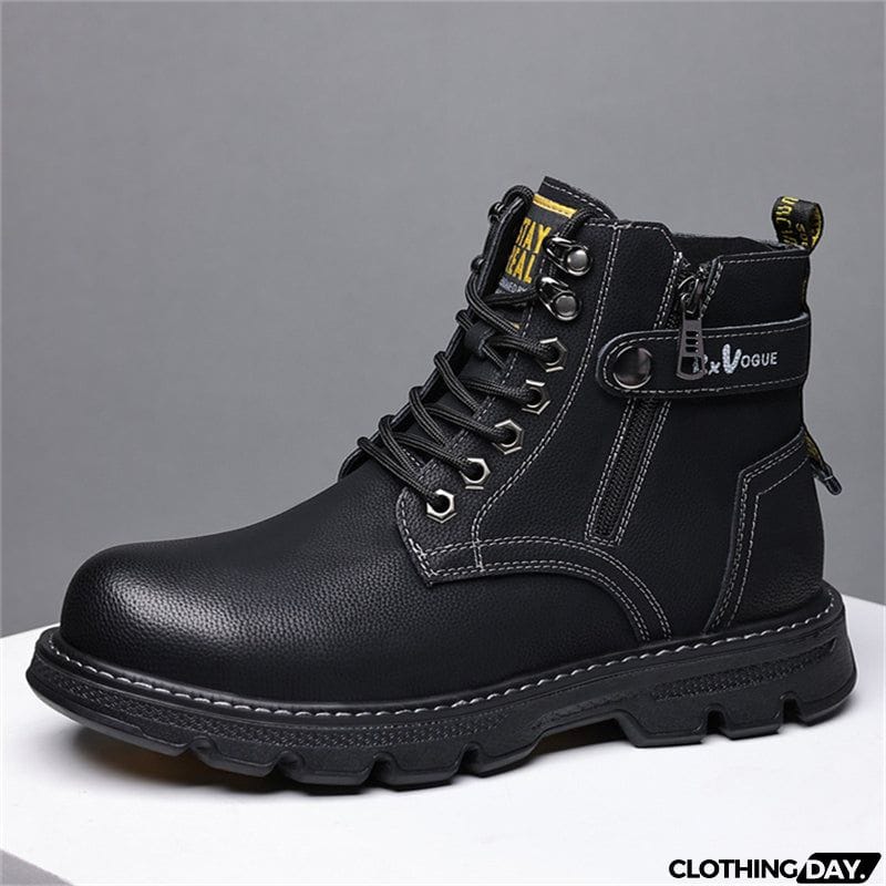 Men's Cotton High Top Cashmere Fleece Martin Boots