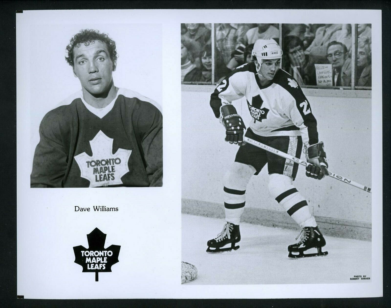 Dave Tiger Williams circa 1970's team issued Press Photo Poster painting Toronto Maple Leafs 1A