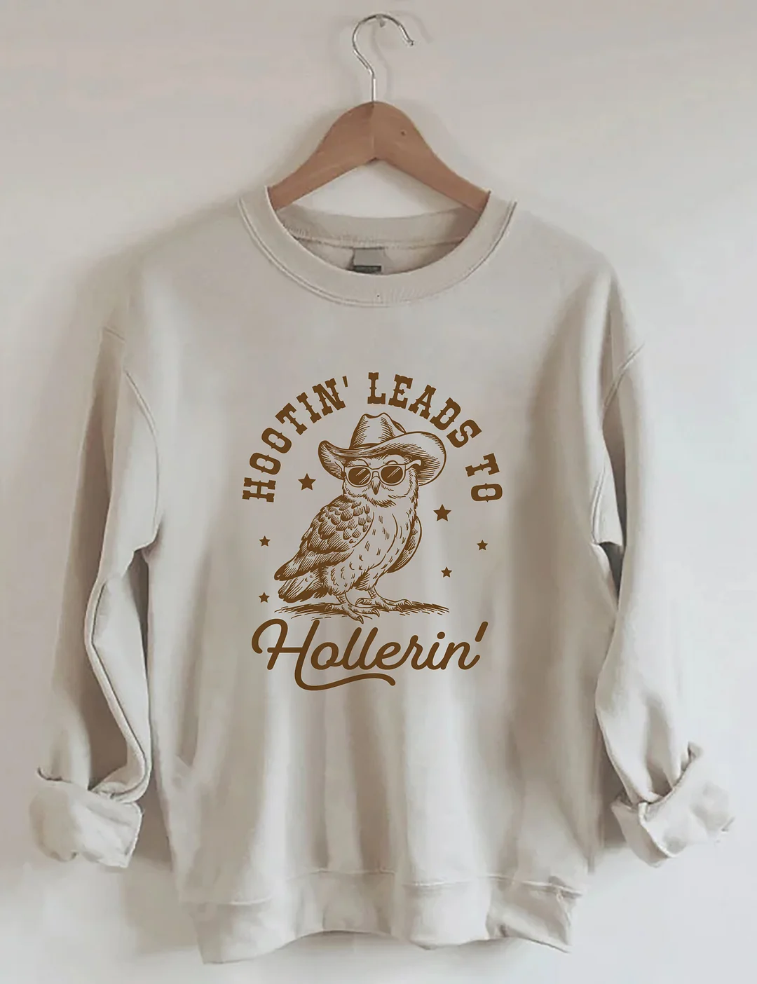Hootin' Leads To Hollerin' Western Owl Sweatshirt